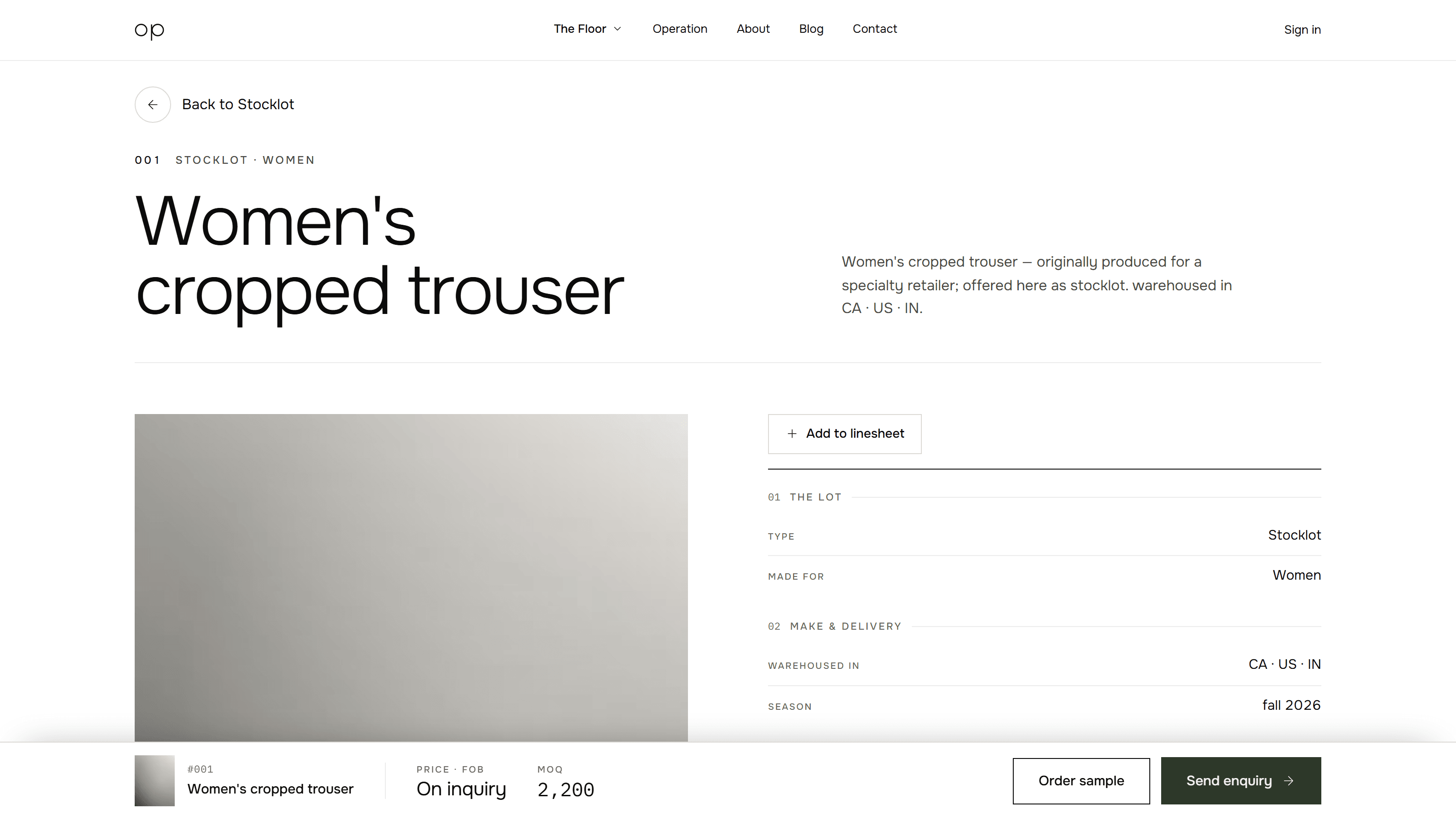 Deal detail view tracking an enquiry through quote, order and delivery
